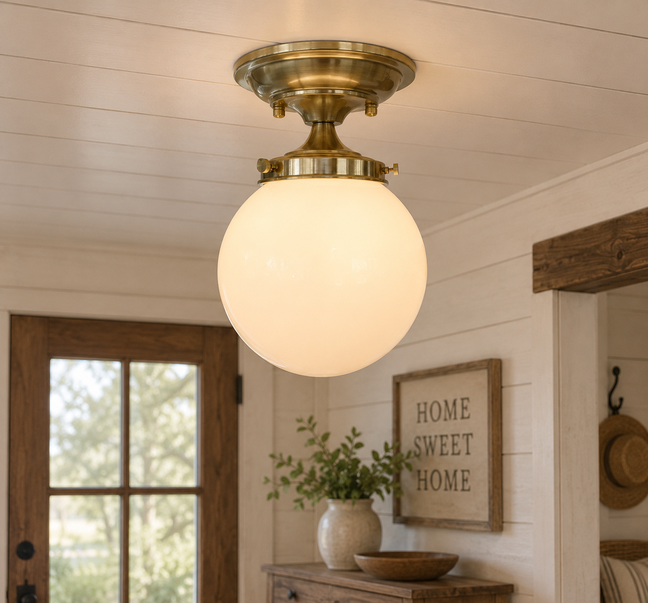 BRASS Modern Ceiling Light Schoolhouse Flush Mount
