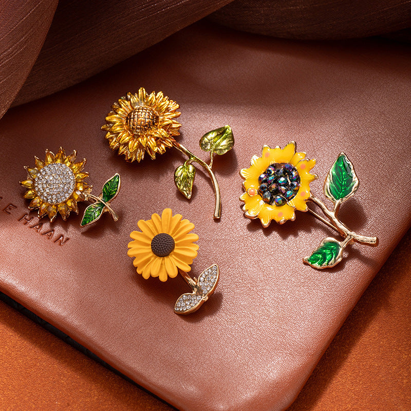 Sunflower Corsage Brooch Exquisite Niche-Design Pin Accessory