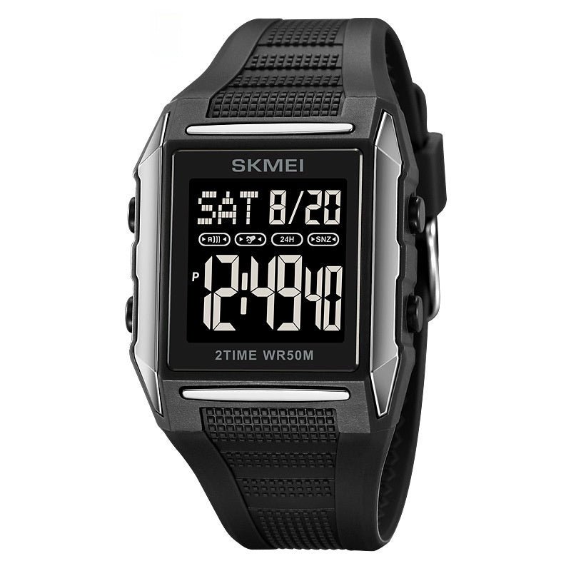 Lightweight Waterproof And Luminous Square Electronic Sports Watcha Classic And Stylish Choice