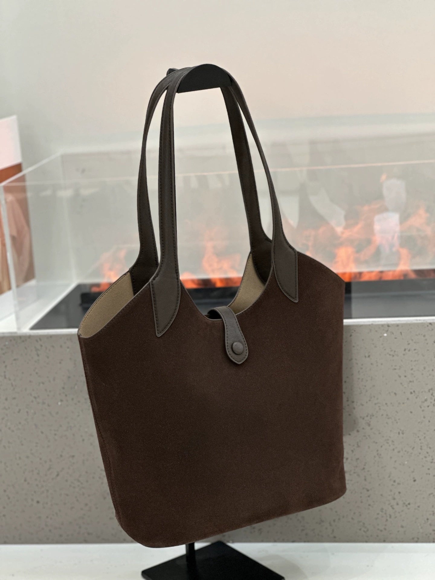 Minimalist High-end Style Basket Bag, New Autumn And Winter Genuine Leather Women's Bag, Roomy Shoulder Bucket Bag For Commuting
