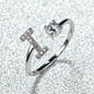 Popular Fashion Silvery AZ Letter Ring Initials Wedding Love Couple Rings Bridesmaid Gift