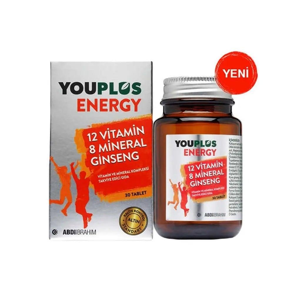 Youplus Energy Vitamin and Mineral Supplement, Ginseng Energy Boost, Guarana Supplement - Multivitamin for Adults, Natural Energy Support