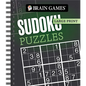 Brain Games - Large Print: Sudoku Puzzles (Dark Gray) - Spiral