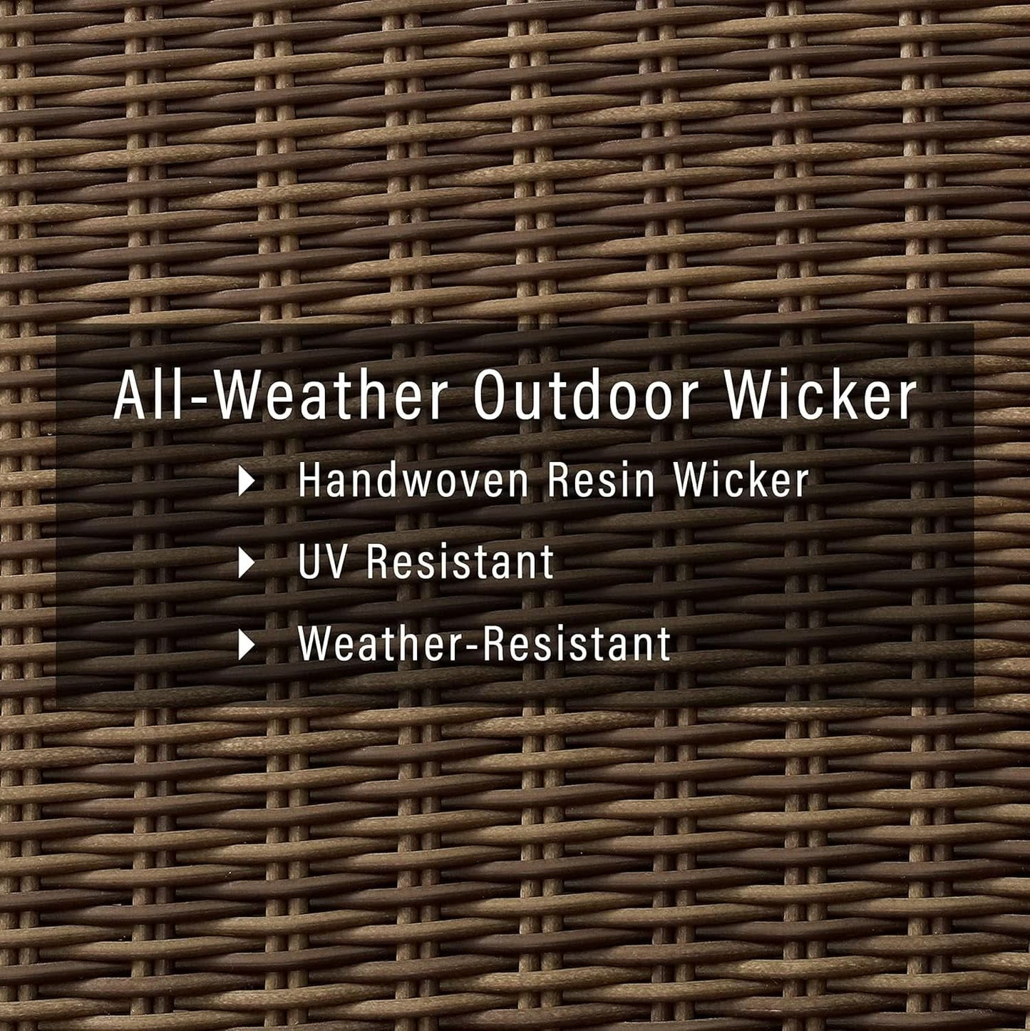 Brown Wicker Outdoor Sofa with Navy Cushions for Comfort