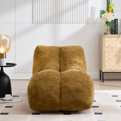 Bean Bag Sofa Chair Polyester Brown Foam Adult 59x30x23.6 In