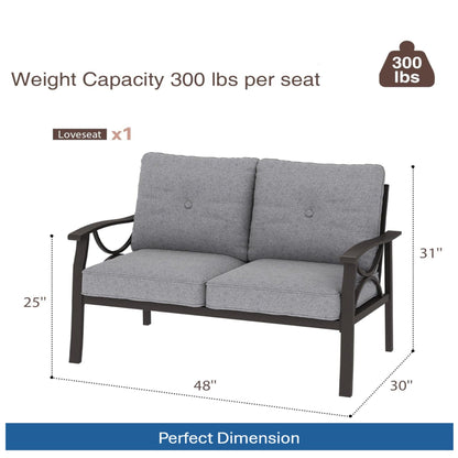 Outdoor Patio Set Steel 7 Piece Seats 9 Khaki Gray