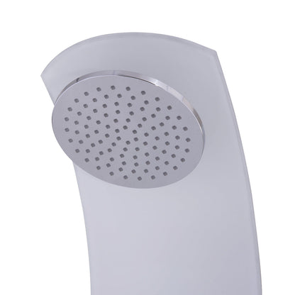 55 Inch Tempered Glass Shower Panel with Massage Jets Hand Shower