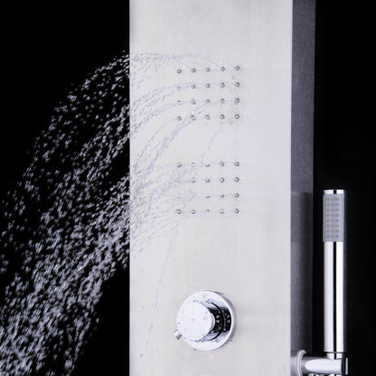 59” Stainless Steel Shower Panel with Massage Jets and Hand Shower
