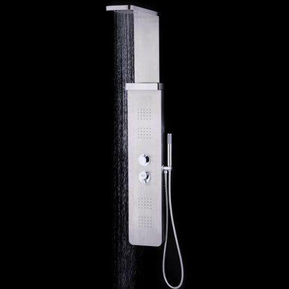 59” Stainless Steel Shower Panel with Massage Jets and Hand Shower