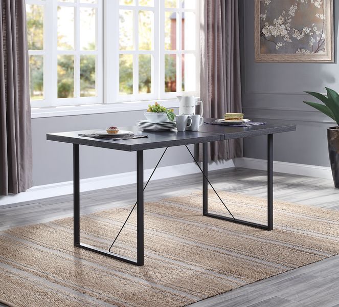 Nakula - Dining Table - Gray Oak & Black
