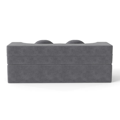 Floor Sofa Bed Corduroy Gray Convertible Sleeper Full Size 75.6 In