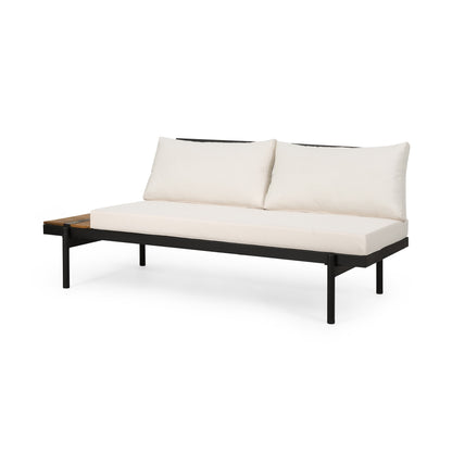 Outdoor Sectional Set Acacia Wood 4 Piece Seats 5