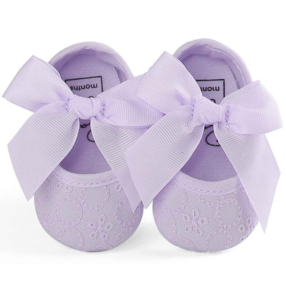 Baby Girls Princess Bowknot Soft Sole Cloth Crib Shoes Sneaker