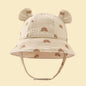 Baby Summer Beach Adjustable Bucket Cute Cotton Hat with Ears