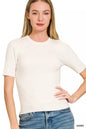 Zenana Viscose Ribbed Round Neck Sweater