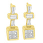 Baguette & Princess Cut Diamond Hoop Earrings in 14K Yellow Gold – 1⅓ cttw