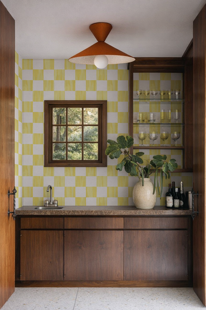 Checkers Wallpaper, lemon