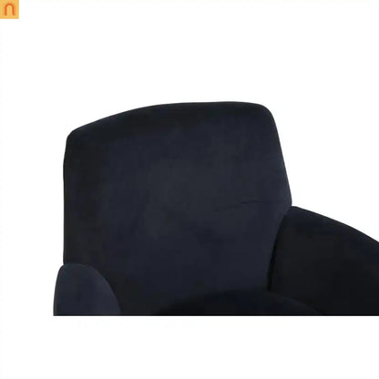 Accent Chair Barrel Swivel Velvet Charcoal Gold Base 300 lb 29in