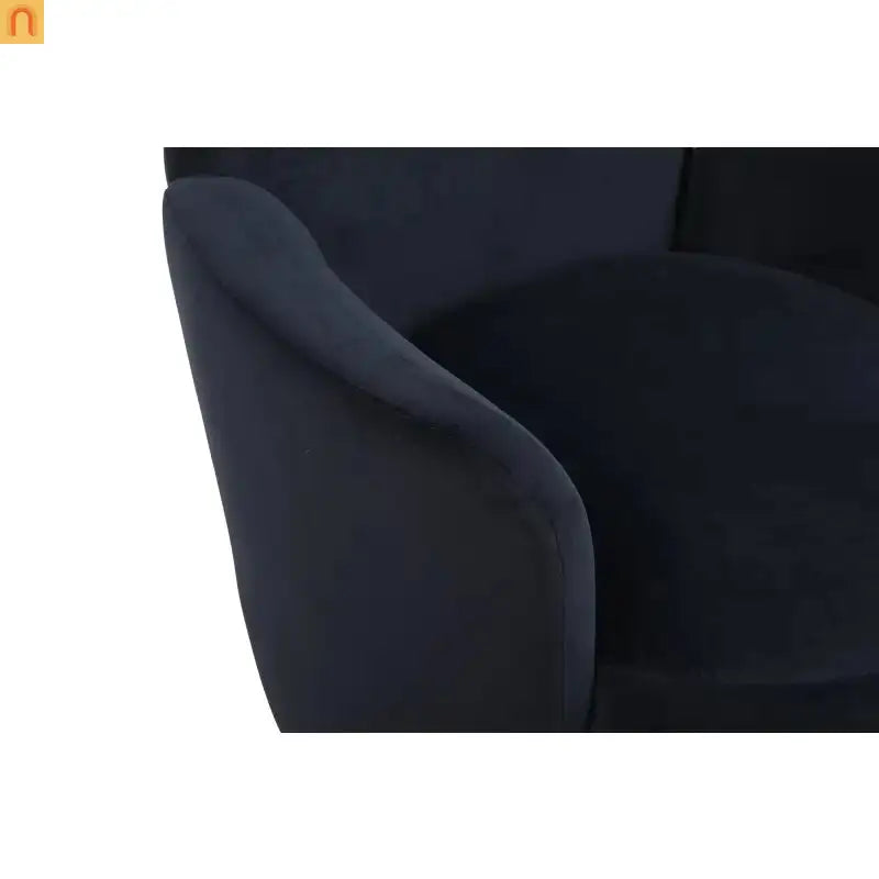 Accent Chair Barrel Swivel Velvet Charcoal Gold Base 300 lb 29in