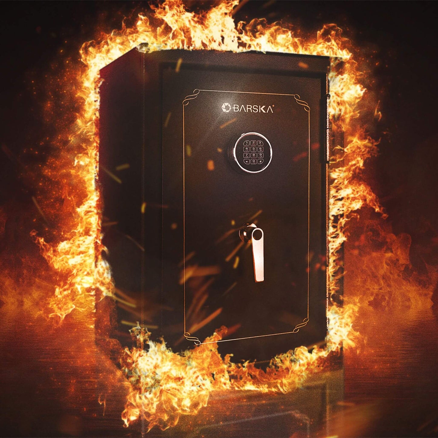 Barska 4.39 CF Heavy-Duty Steel Fireproof Safe Vault With Digital Keypad (SAK51786)