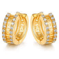 Barzel Double Encrusted Greek Key Hoop Earrings in Swarovski Crystal