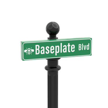 Baseplate Blvd Street Sign - Custom Printed 1x4 Tile - Made with LEGO® Parts