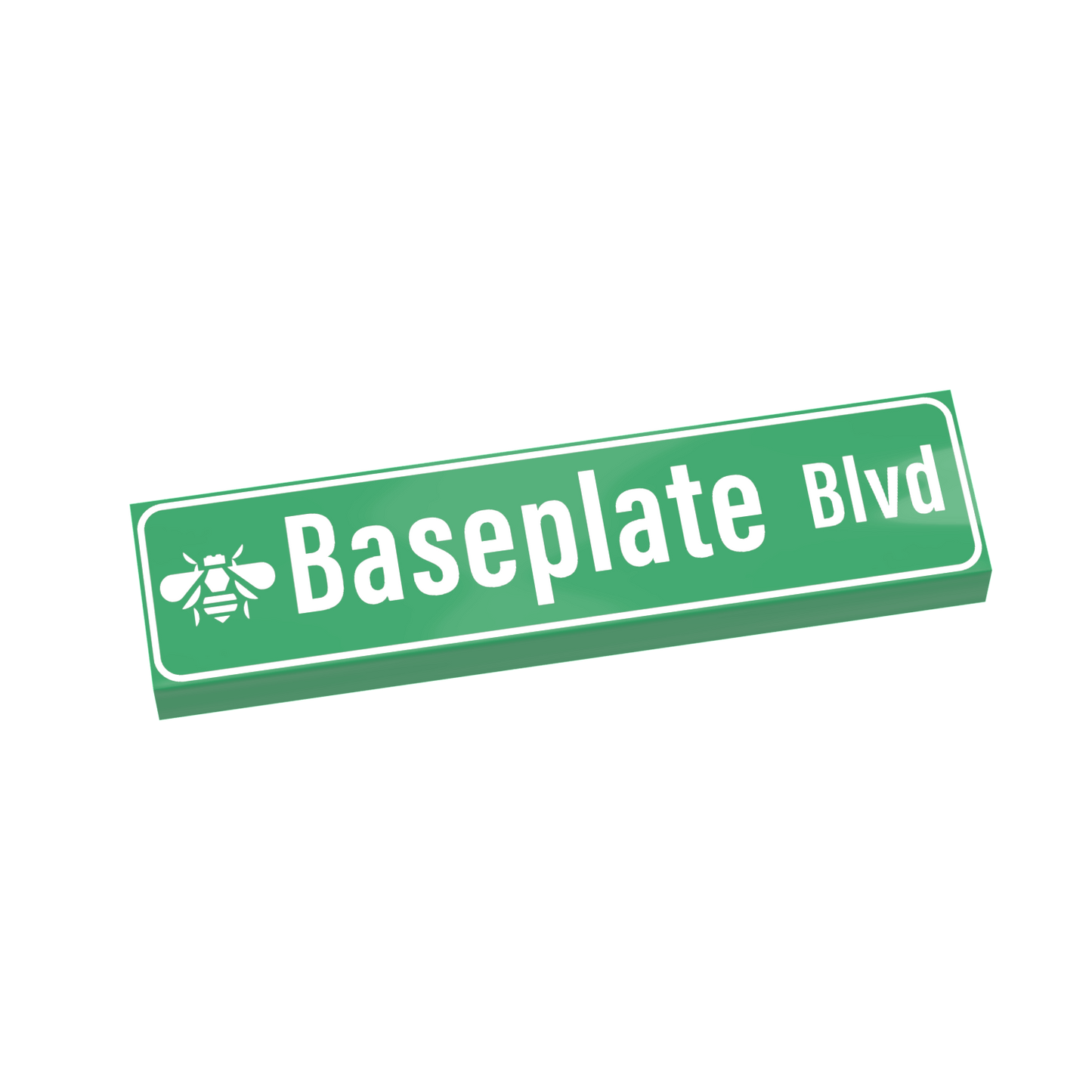 Baseplate Blvd Street Sign - Custom Printed 1x4 Tile - Made with LEGO® Parts