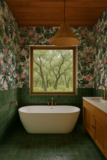 Rad Bromeliad Wallpaper, white