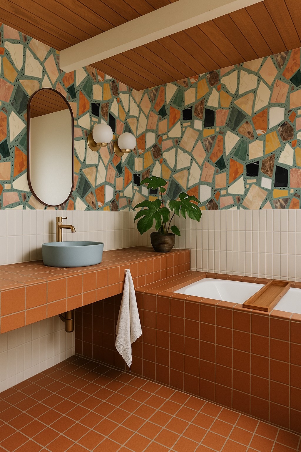 Dolce Terrazzo Wallpaper, teal