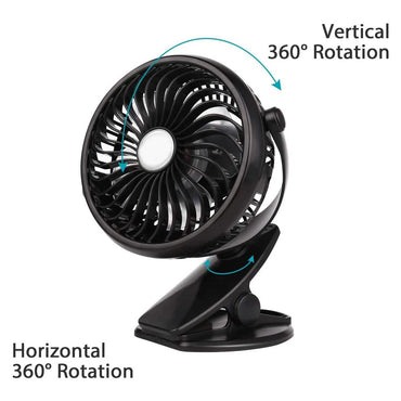 Battery Operated Clip on Mini Desk Fan