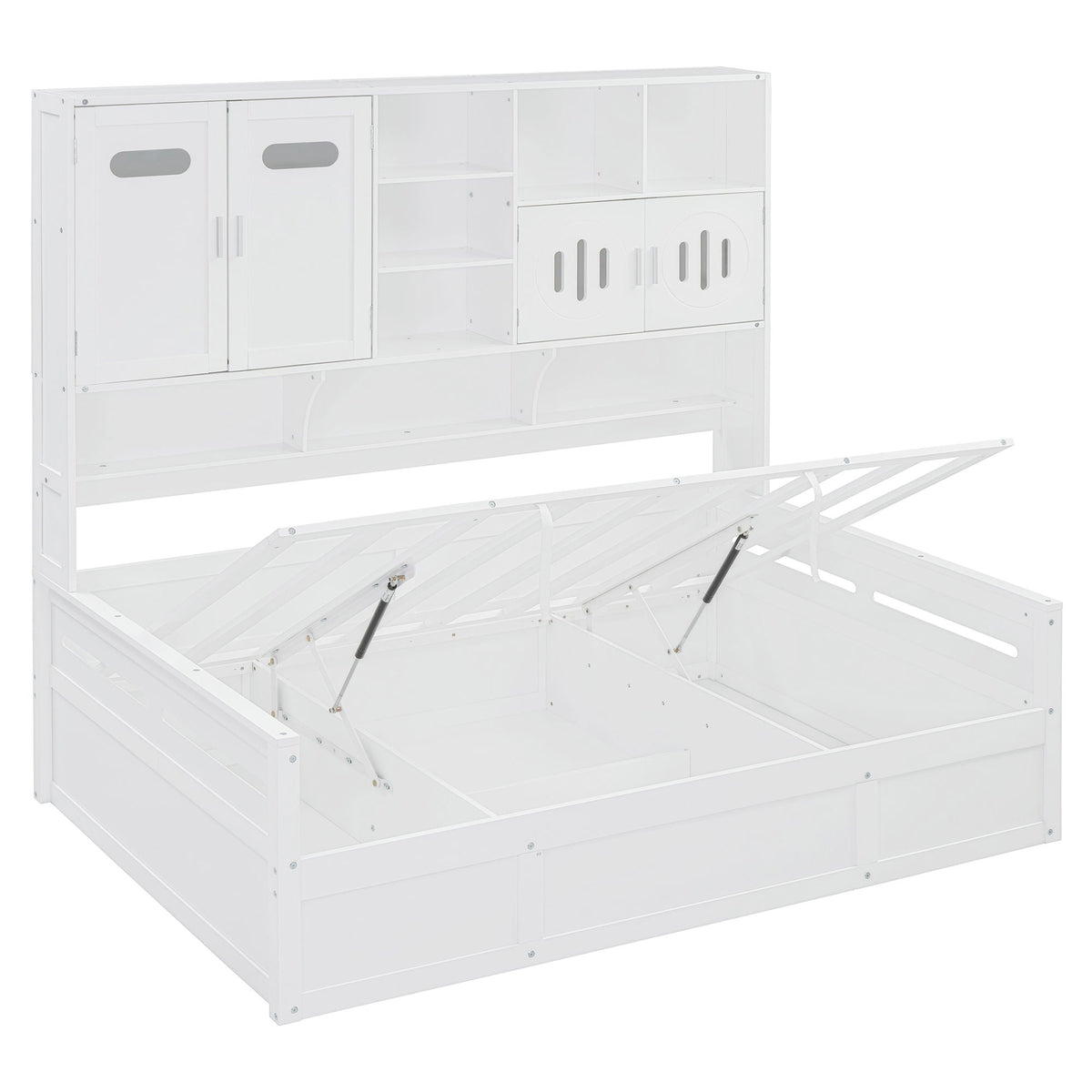Daybed With All-In-One Cabinet And Shelf