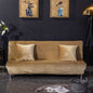 All-inclusive Silver Fox Velvet Armless Folding Sofa Bedspread