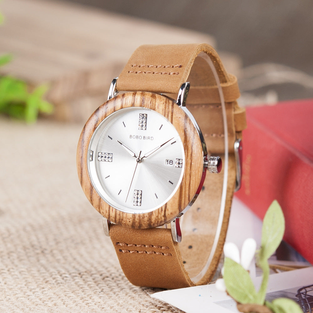 Mens And Womens Minimalist Casual Retro Wooden Watch