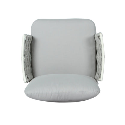 Outdoor Sofa Set Steel Rope Off White Gray Cushion 4 Piece Seats 4