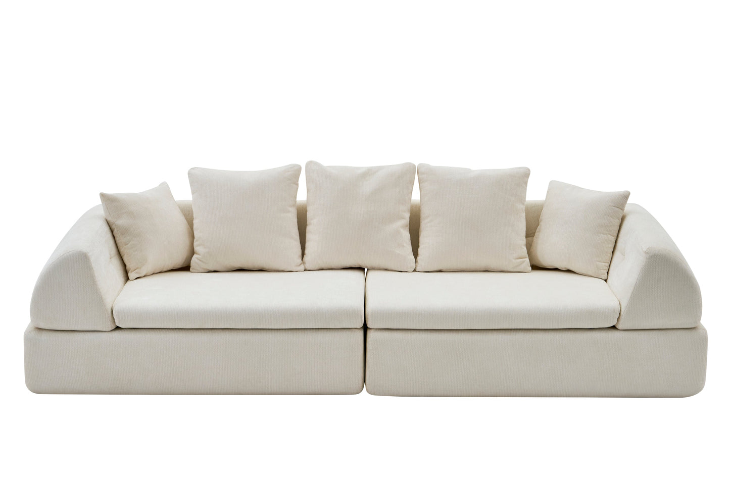 Sectional Sofa Cloud Modular White 4 Seat 104 In No Assembly Deep Seat