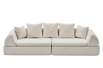 Sectional Sofa Cloud Modular White 4 Seat 104 In No Assembly Deep Seat