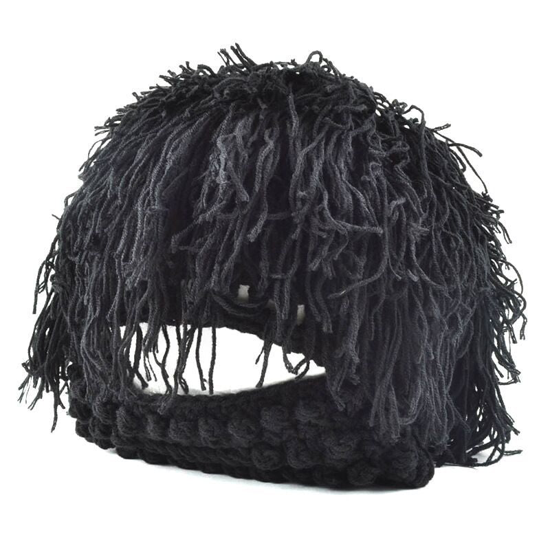 Creative Knitted Ski Hat With A Wig Beard