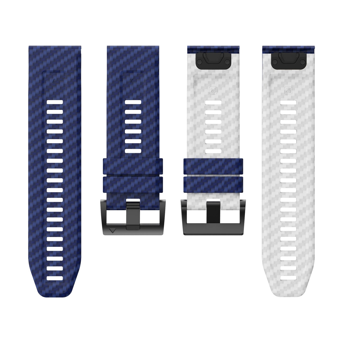 Silicone Watch Strap With Carbon Fiber Texture