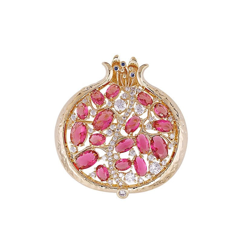Creative Red Pomegranate Corsage Brooch Fashionable Pin