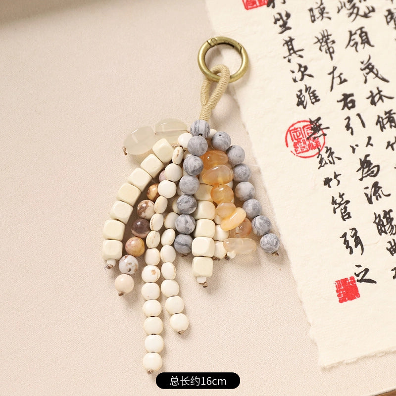 New Chinese-style Wish-Fulfillment Seed-Bead Bag Charm Keychain