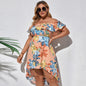 Plus Size Women's Irregular Print Temperament Dress