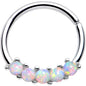 16G 3/8 White Synthetic Opal Annealed Seamless Circular Ring