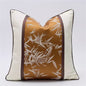 Asian Bamboo Leaf Embroidered Cushion (Cover or with Insert)