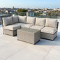 Outdoor Sectional Set HDPE Wicker Aluminum Gray 6 Piece Seats 4 1500 LB
