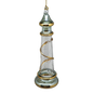 Glass Lighthouse Ornament With Gold Accent - Green
