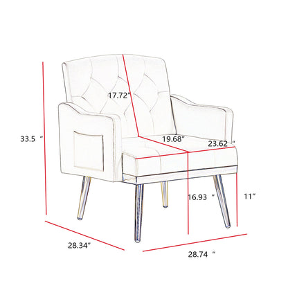 Accent Chair Modern Velvet Pink Gold Metal Legs Tufted Back 29x28x34 In