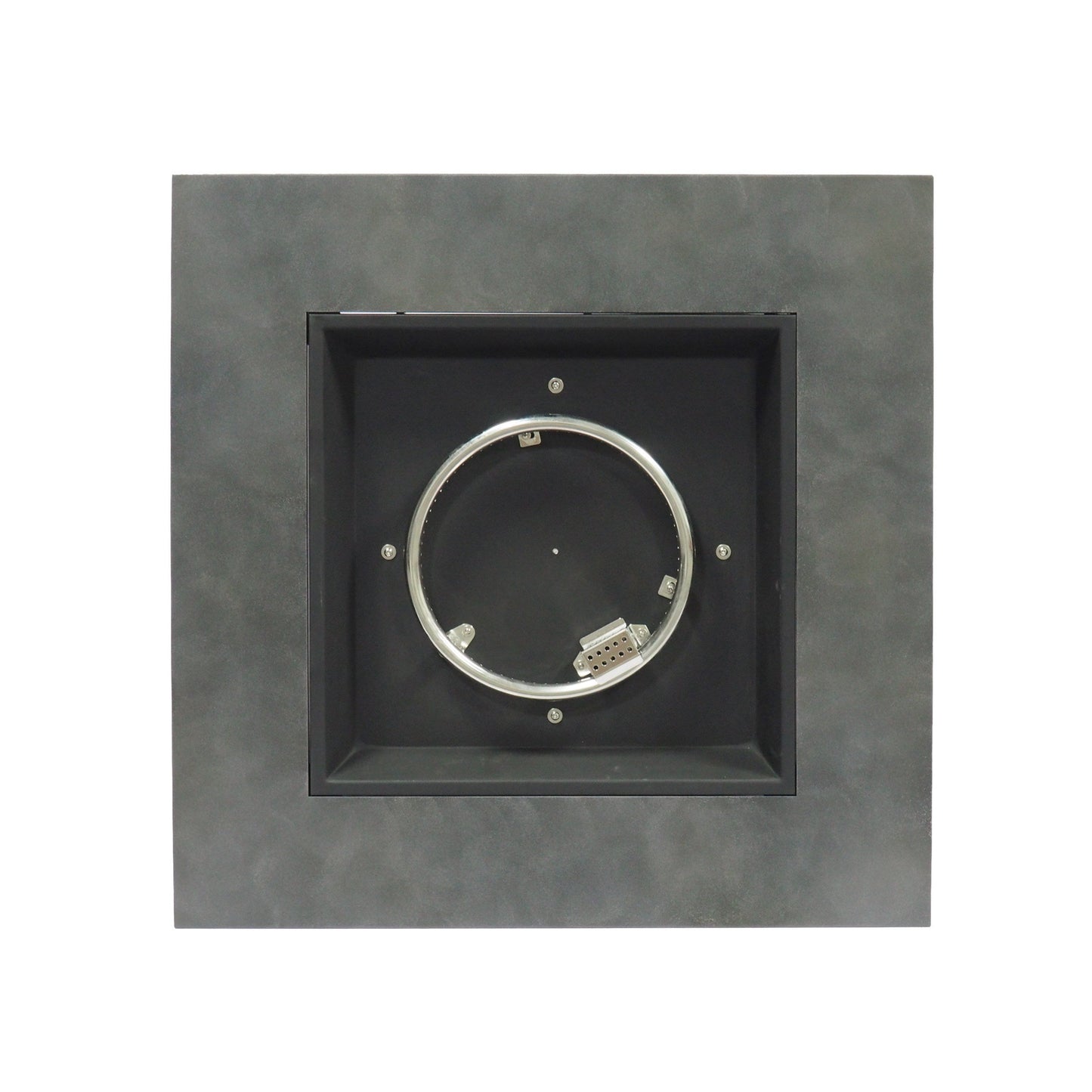 Modern Iron Square Fire Pit 50000 BTU, Stone Gray, 31x31x24