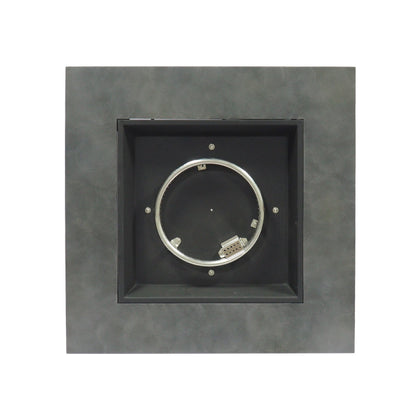 Modern Iron Square Fire Pit 50000 BTU, Stone Gray, 31x31x24