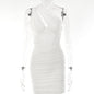 One-shoulder Dress Fashion Design Hot Girl Tight Backless Oblique Shoulder Skirt