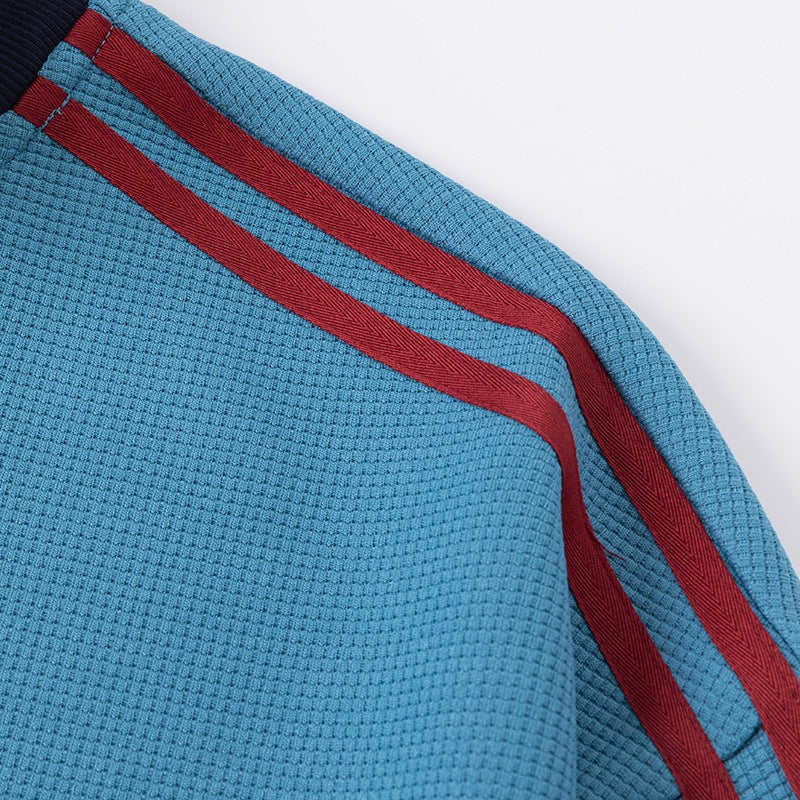 Striped Stand-Neck Preppy-Style Casual Sports Retro Jacket